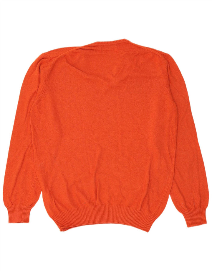 Pulover pentru bărbați Zara, cu decolteu în V, XL, viscoză portocalie