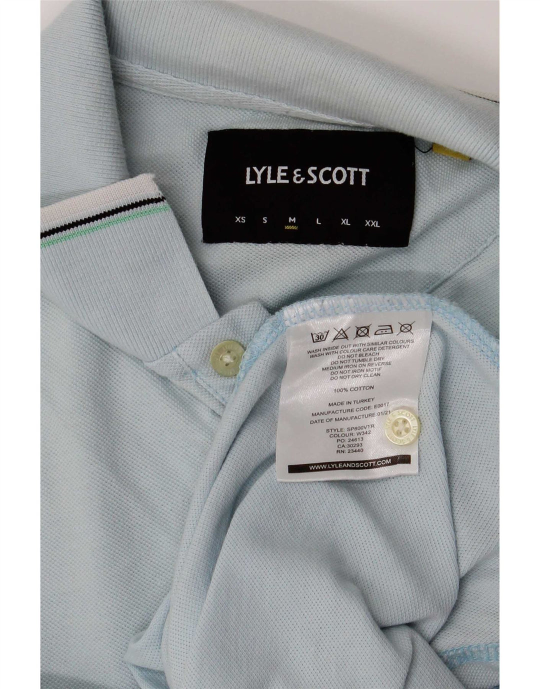 Tricou polo Lyle & Scott pentru bărbați, bumbac cu dungi albastre medii