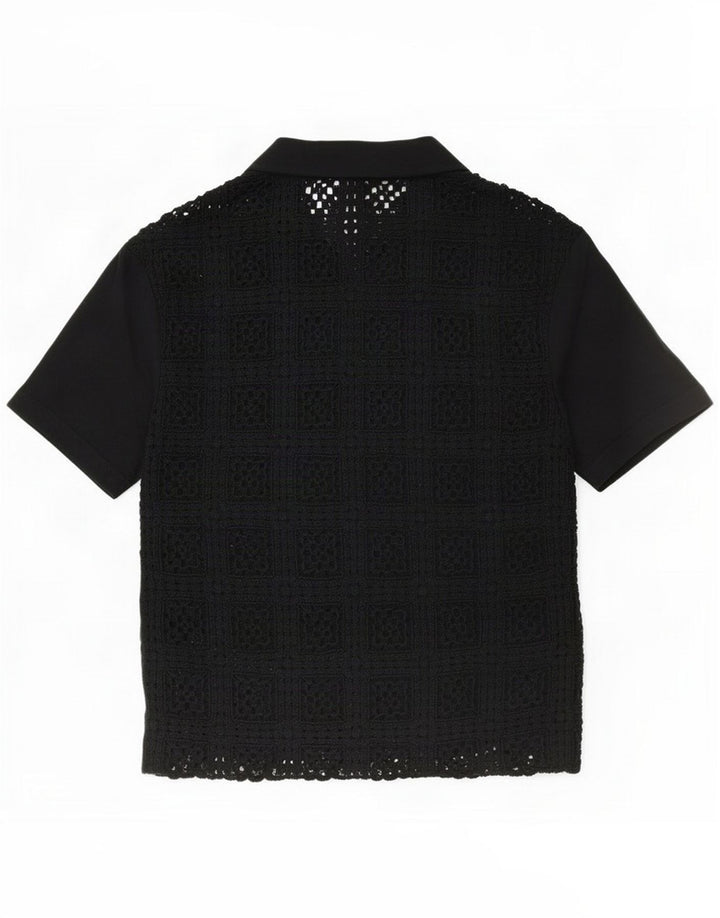 Cămașă cu mânecă scurtă pentru bărbați Zara Mic Negru Geometric