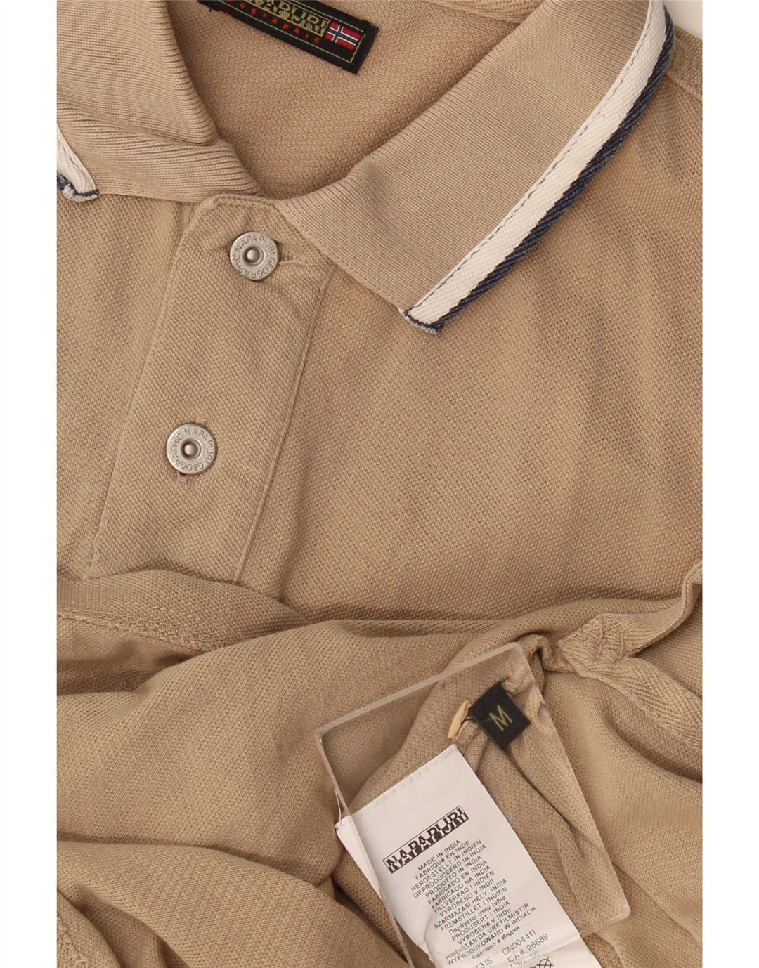 Tricou polo pentru bărbați Napapijri, bumbac, bej mediu
