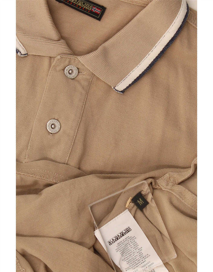 Tricou polo pentru bărbați Napapijri, bumbac, bej mediu