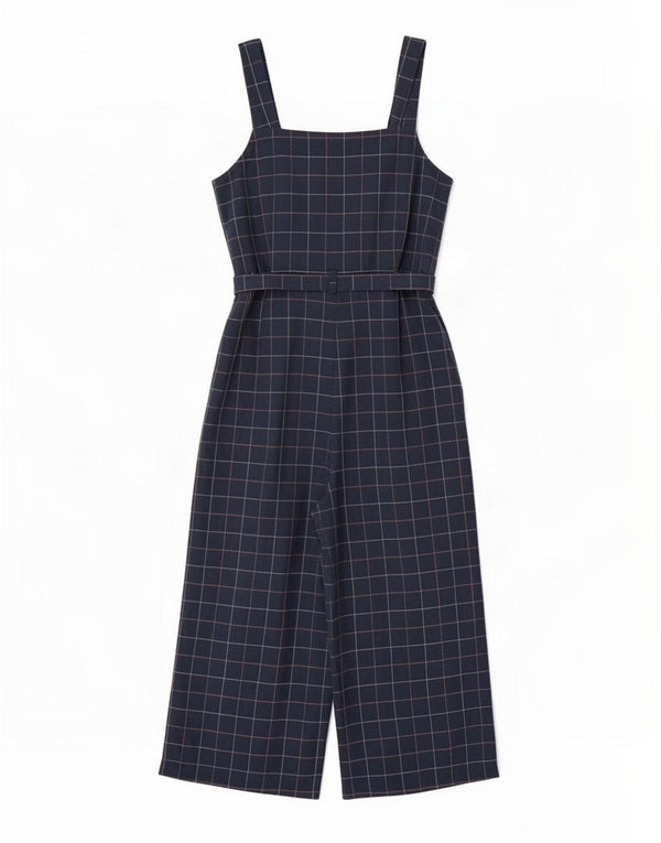 Salopetă mică pentru femei Seasalt Cornwall UK 12 Medium Bleumarin Check Bumbac