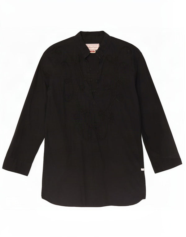 Top cu tunică cu mânecă lungă pentru femei Marlboro Classics UK 14 Medium Black Paisley