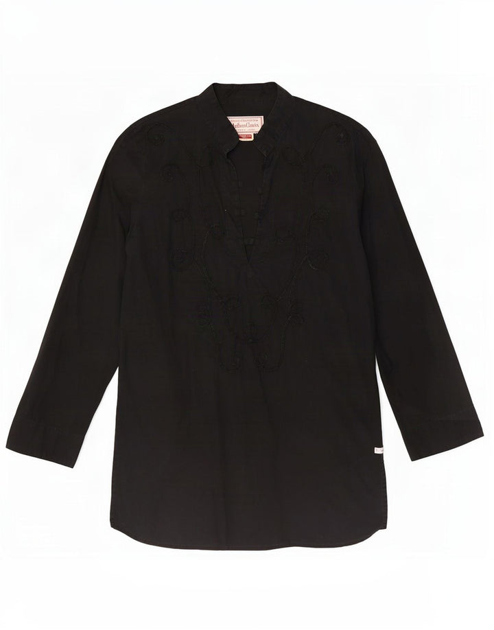 Top cu tunică cu mânecă lungă pentru femei Marlboro Classics UK 14 Medium Black Paisley