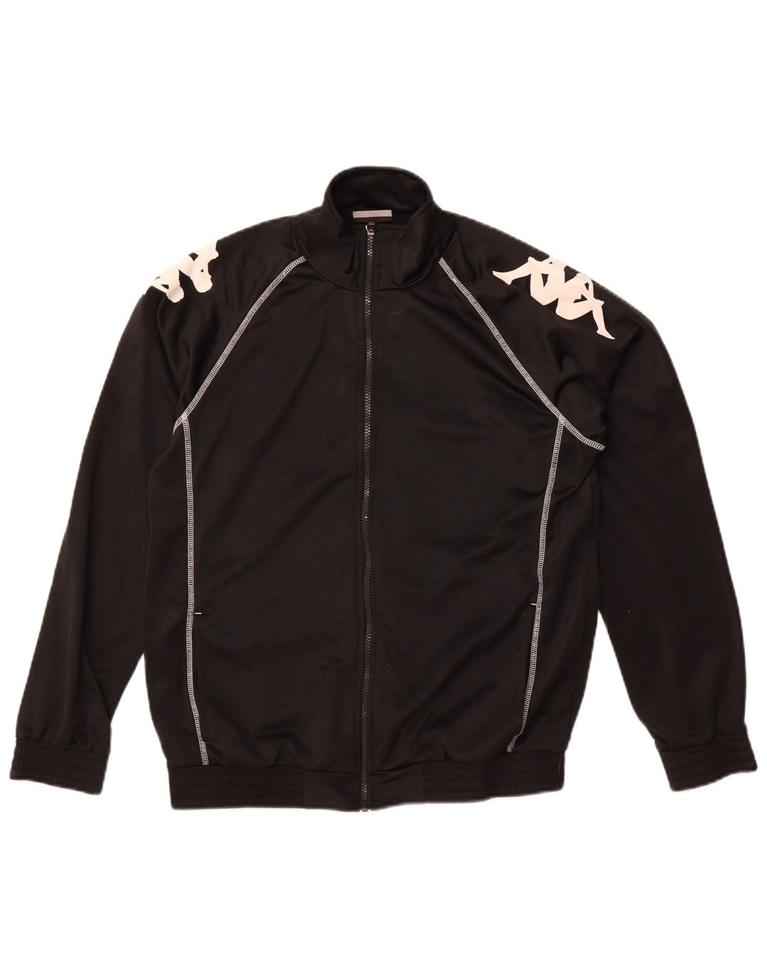 Jachetă de trening grafică pentru bărbați Kappa, poliester mediu negru