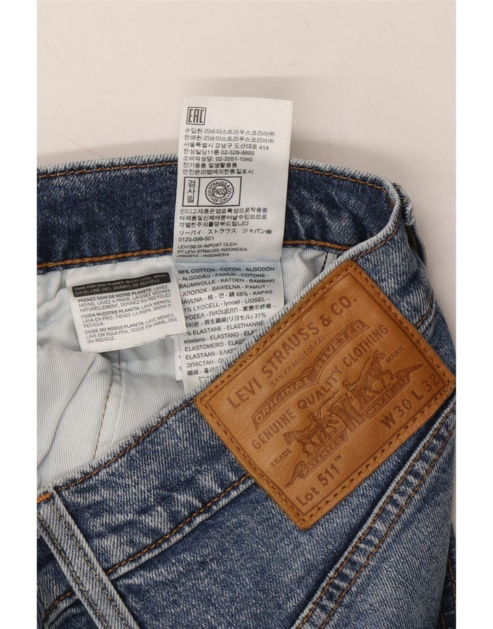 LEVI'S Mens 511 Slim Jeans W32 L30 Blue Cotton Vintage Levi's and Second-Hand Levi's from Messina Hembry 