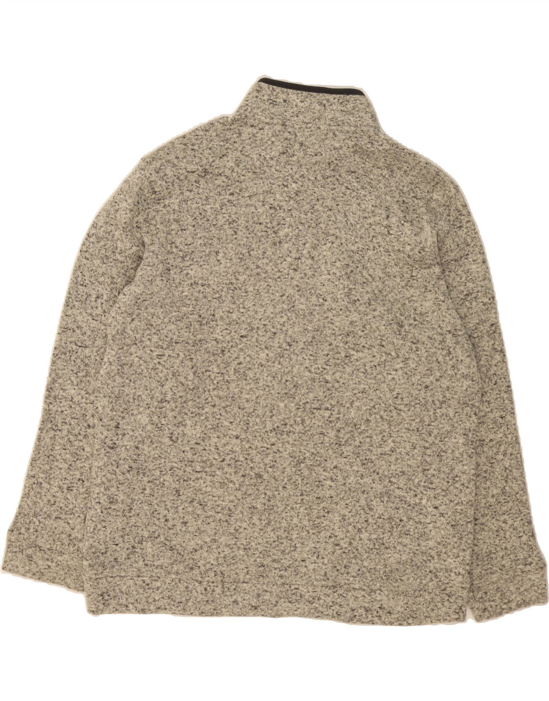 EDDIE BAUER Mens Button Neck Sweatshirt Jumper XL Grey Flecked Polyester Vintage Eddie Bauer and Second-Hand Eddie Bauer from Messina Hembry 