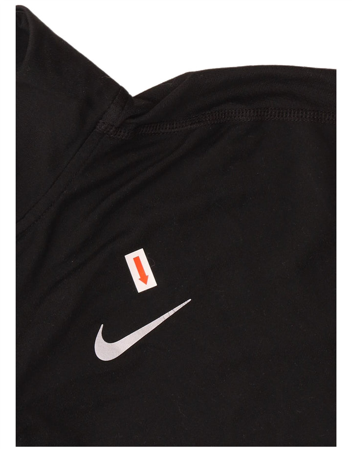 Top de trening NIKE Dri Fit, cu fermoar și gât, pentru femei, UK 10, negru