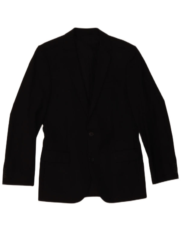 Jachetă blazer pentru bărbați Hugo Boss cu 2 nasturi UK 44 XS Lână neagră