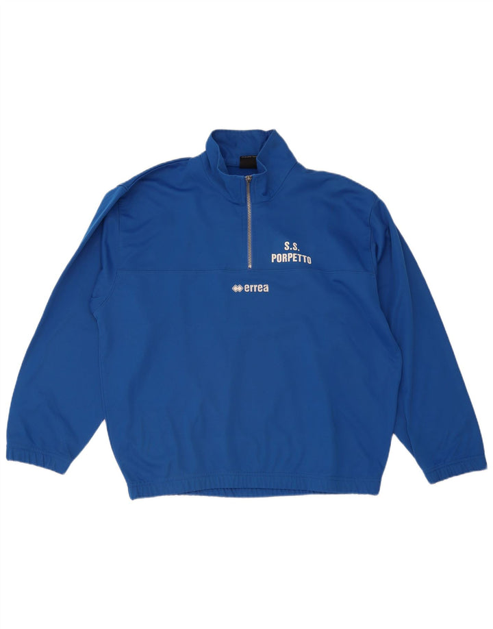 Pantaloni de trening Errea pentru bărbați, cu fermoar, cu gât, mare, albastru