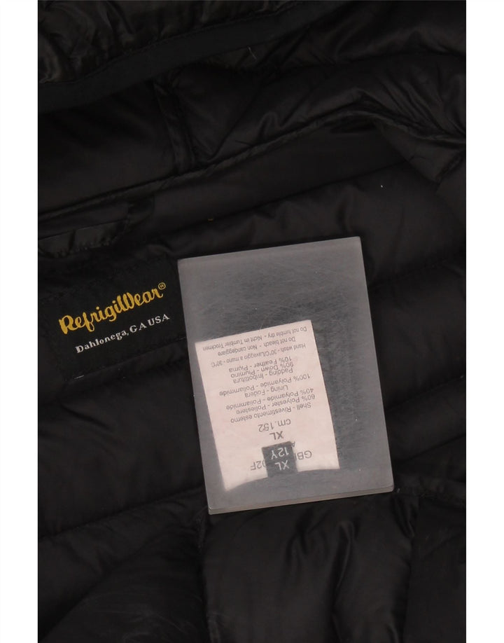 REFRIGWEAR Jachetă căptușită cu glugă pentru băieți 11-12 ani XL poliester negru