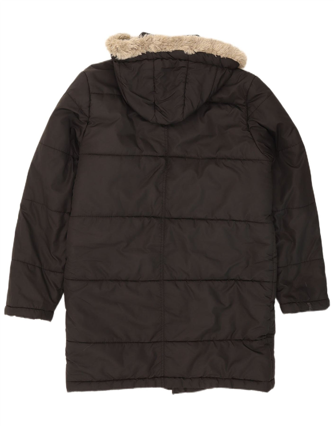 Palton căptușit cu glugă pentru bărbați Zara UK 42 XL poliester negru