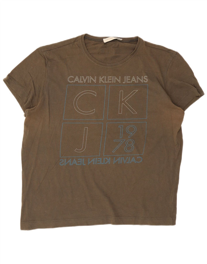 Tricou grafic Calvin Klein pentru bărbați Top 2XL Kaki