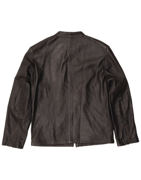 Jachetă de piele vintage pentru bărbați UK 38 Medium Black Leather
