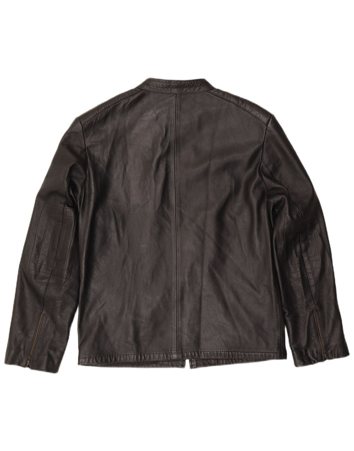Jachetă de piele vintage pentru bărbați UK 38 Medium Black Leather