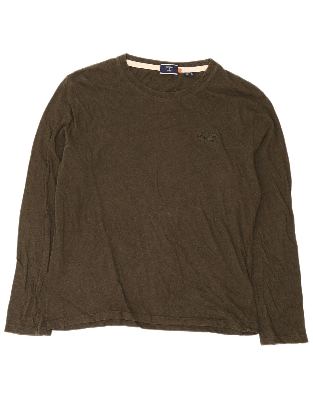 Top pentru bărbați Superdry cu mânecă lungă XL din bumbac kaki