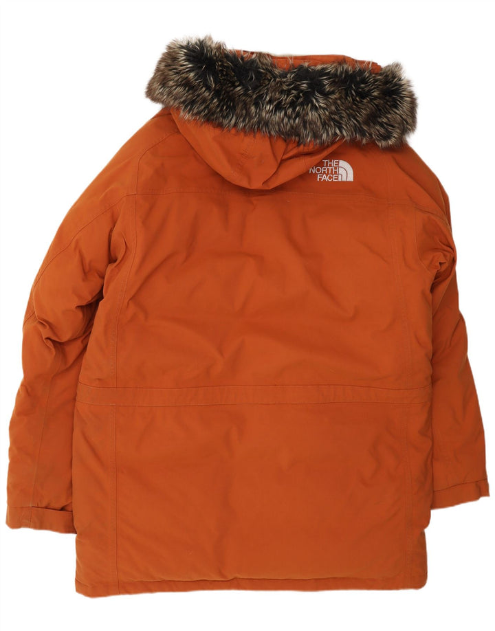 Jachetă parka cu glugă The North Face pentru bărbați UK 38, nailon portocaliu mediu
