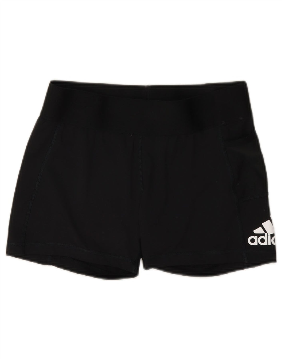 Pantaloni scurți sport grafic Adidas pentru femei UK 12 Poliester mediu negru