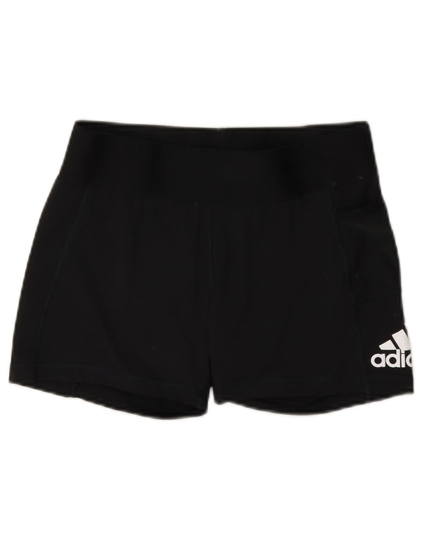 Pantaloni scurți sport grafic Adidas pentru femei UK 12 Poliester mediu negru