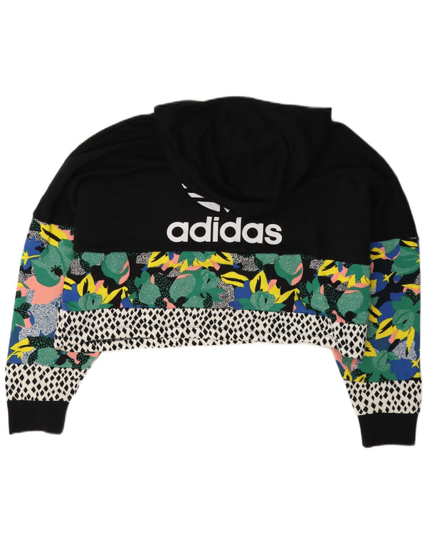 Jumper Adidas Her Graphic Oversized Hoodie pentru femei UK 14 Medium Black Floral