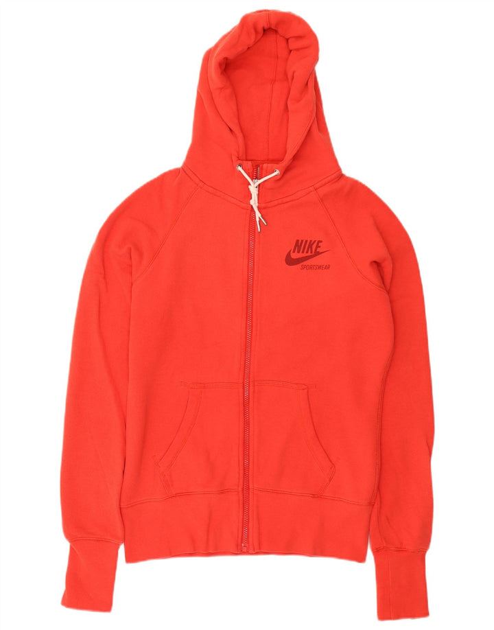 Pulover Nike pentru femei, cu fermoar, cu glugă, UK 14, bumbac roșu mediu