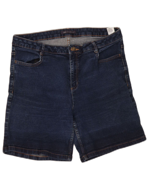 Pantaloni scurți din denim pentru femei Marks & Spencer UK 14 Large W34 Bumbac bleumarin