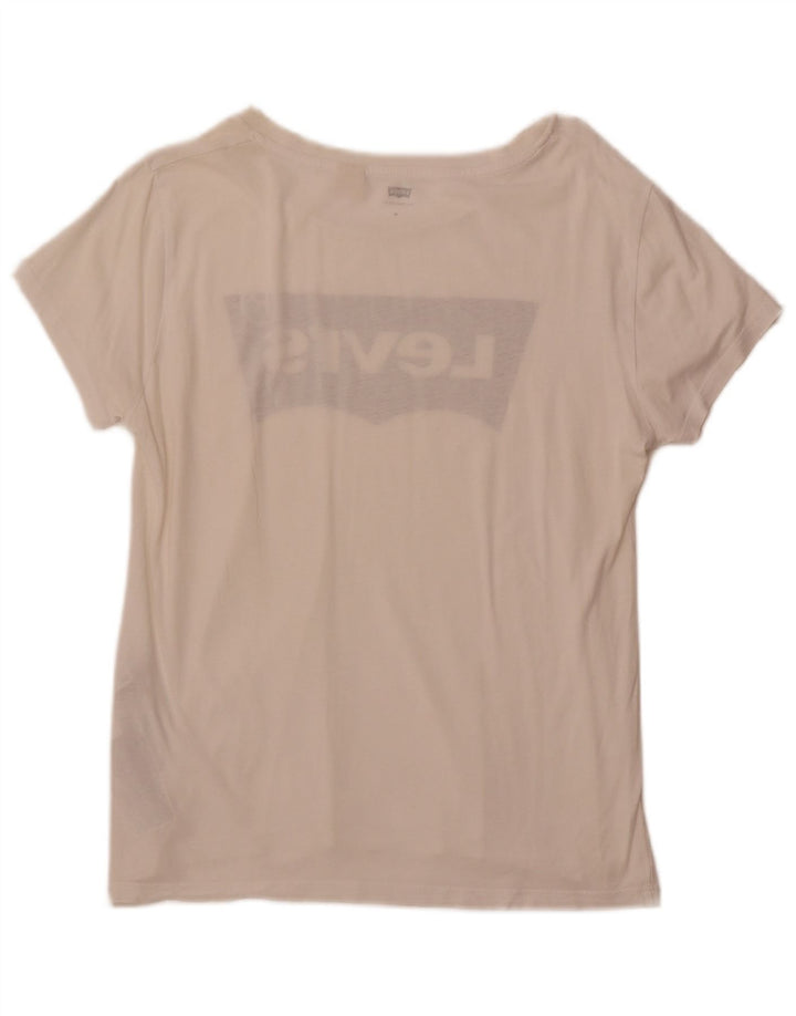 Tricou grafic pentru femei LEVI'S Top UK 12 Bumbac alb mediu