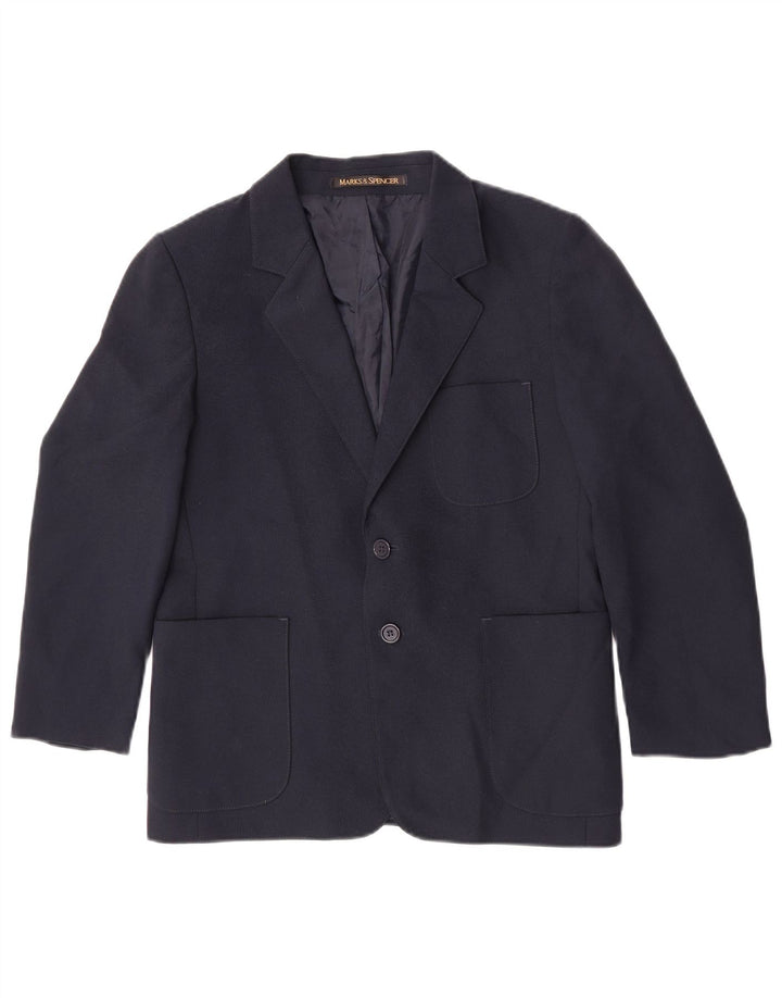 Jachetă pentru băieți Marks & Spencer, cu 2 nasturi, 10-11 ani, poliester bleumarin
