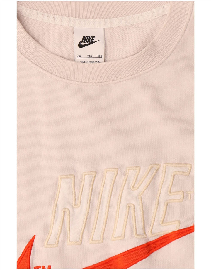 Pulover Nike Grafic pentru bărbați, bumbac alb 2XL