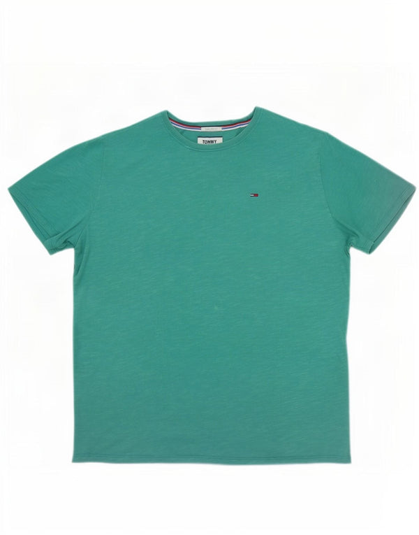 Tricou Tommy Hilfiger pentru bărbați, cu croiala normală, top mare, bumbac cu pete verde