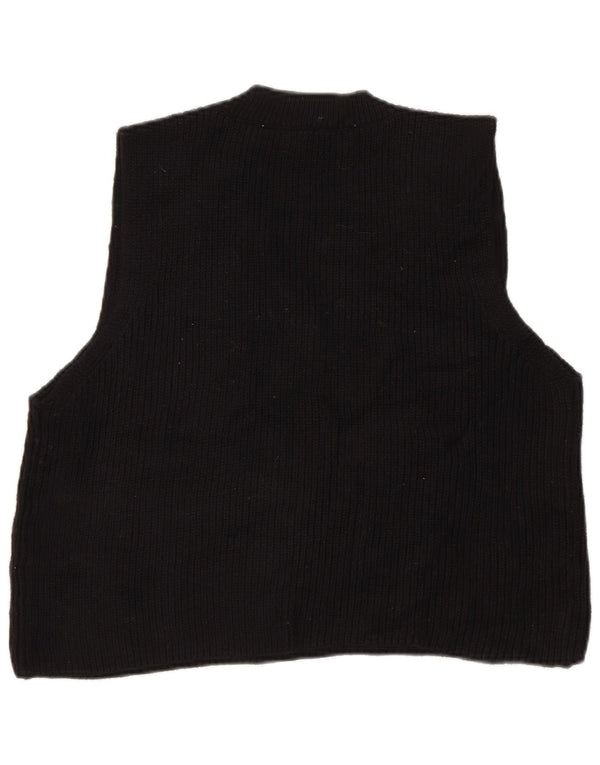 Zara femei Crop Vest Tank Top UK 10 Mic Negru