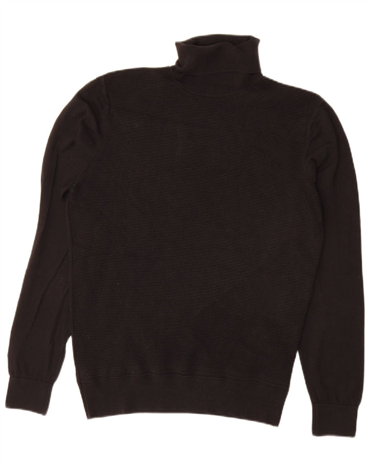 Pulover pentru femei Zara cu gât rulat din bumbac mediu negru UK 14