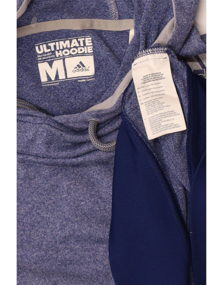 Pulover cu glugă Adidas pentru femei UK 14 Medium Blue Flecked Polyester