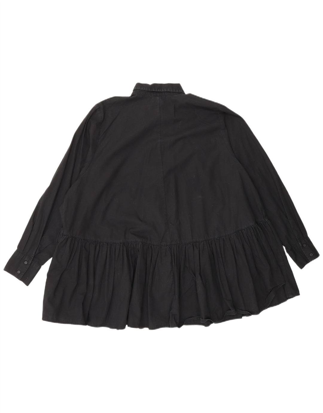 Bluză cămașă supradimensionată pentru femei Zara UK 10 Bumbac negru mic