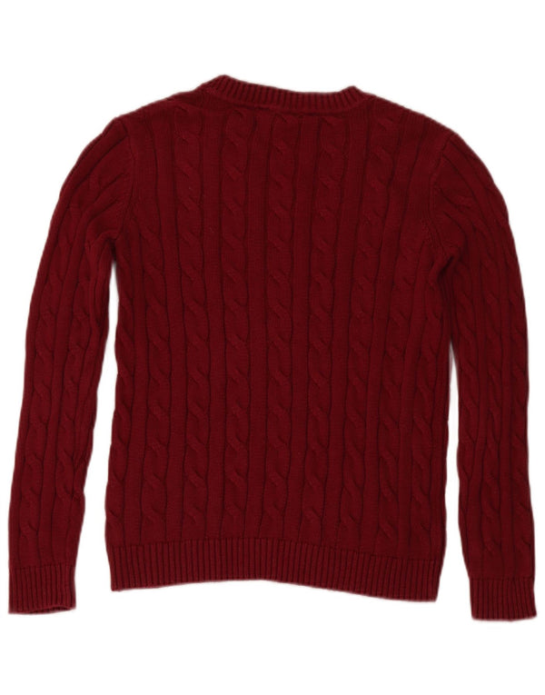 Îmbrăcăminte pentru echipaj Pulover pentru femei cu gât roșu Pulover UK 10 Bumbac Burgundy mic
