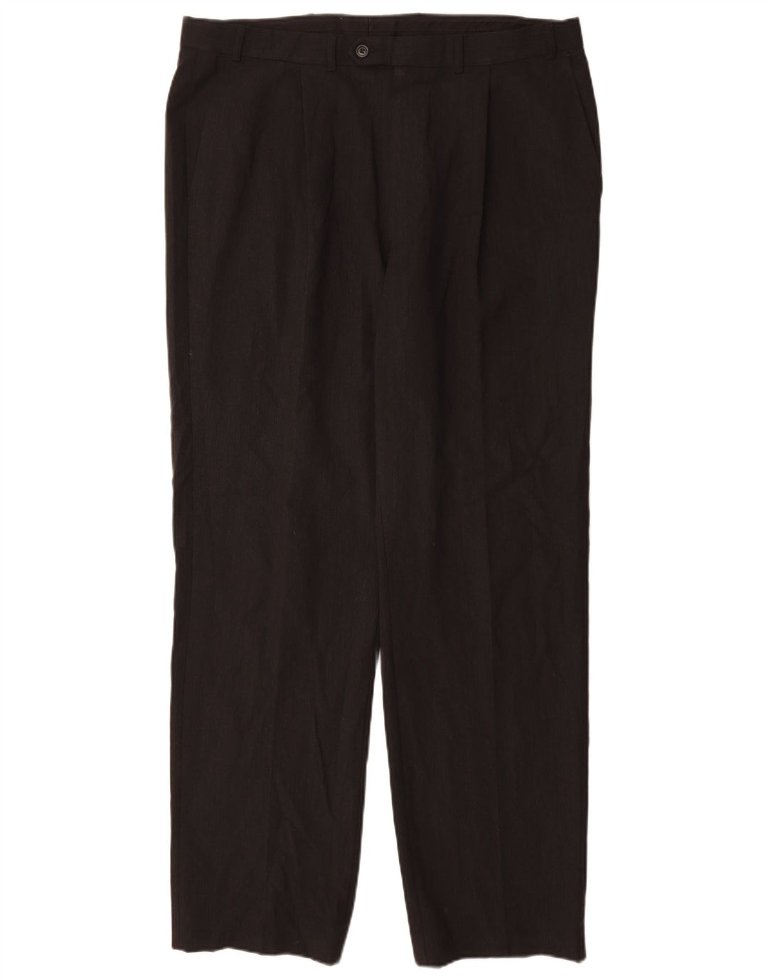 Marks & Spencer Pantaloni de costum pentru bărbați L36 L32 Poliester negru
