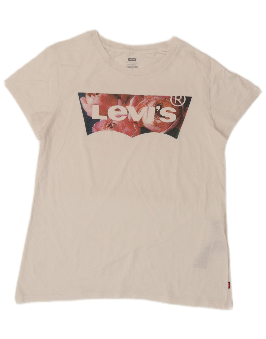 Tricou grafic Levi's pentru femei Top UK 12 Medium White Bumbac