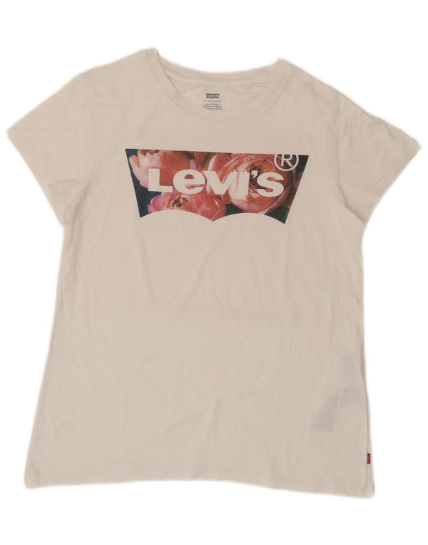 Tricou grafic Levi's pentru femei Top UK 12 Medium White Bumbac
