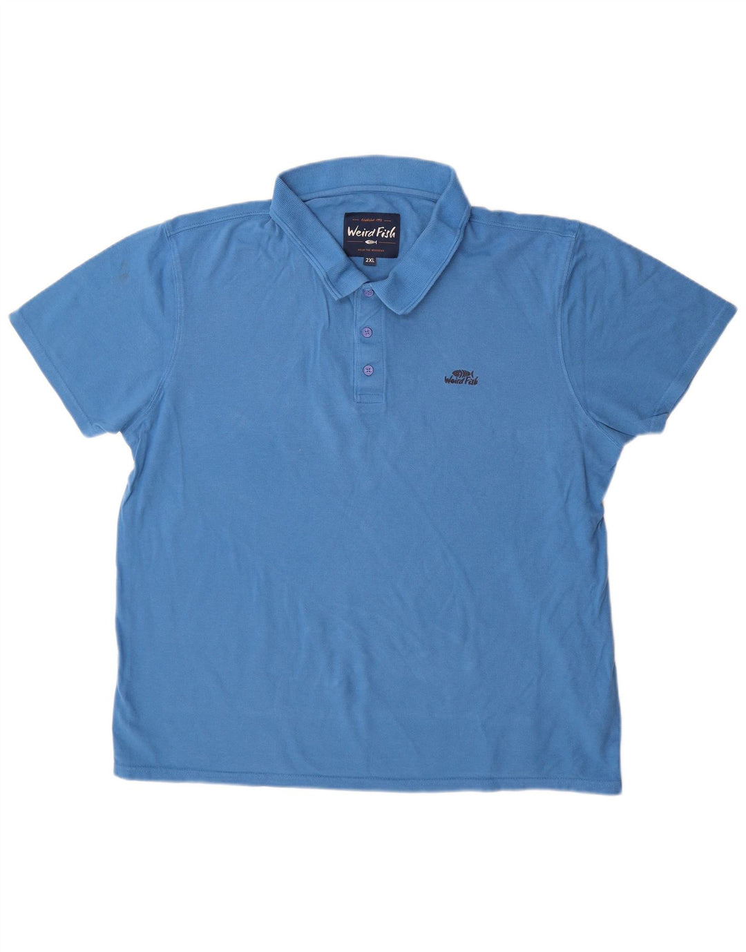 Tricou polo pentru bărbați Weird Fish, bumbac albastru 2XL