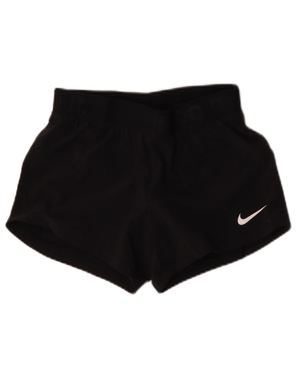 Pantaloni scurți sport Nike Dri Fit Graphic pentru femei UK 6 XS Poliester negru
