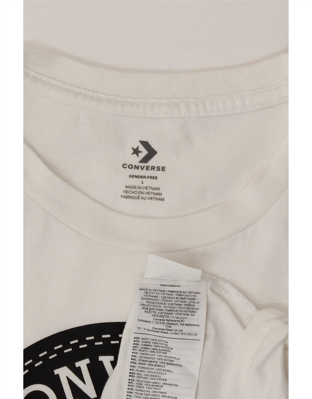 Tricou grafic Converse pentru bărbați Top mare din bumbac alb