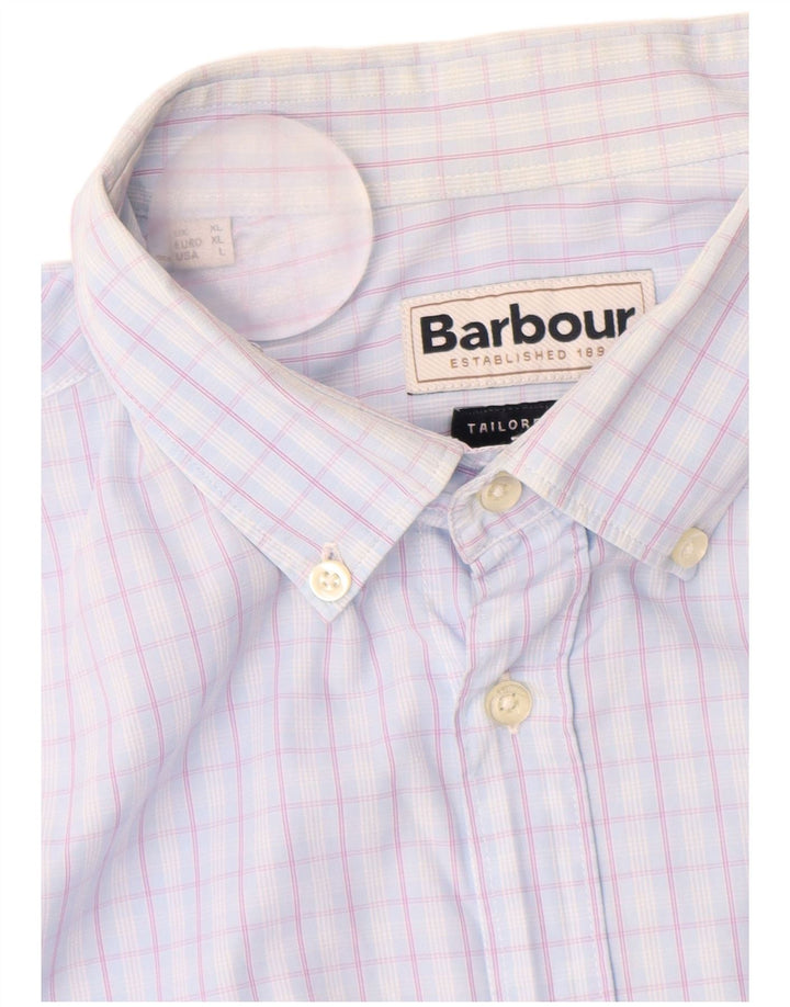 Cămașă pentru bărbați BARBOUR Tailored Fit XL Blue Gingham Bumbac