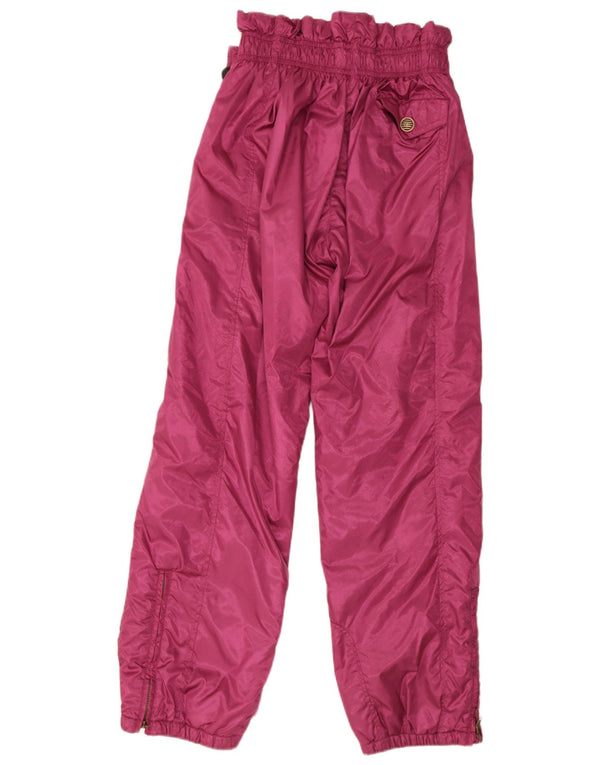 Pantaloni de schi vintage pentru femei de jogging UK 14, mari, roz, poliamidă
