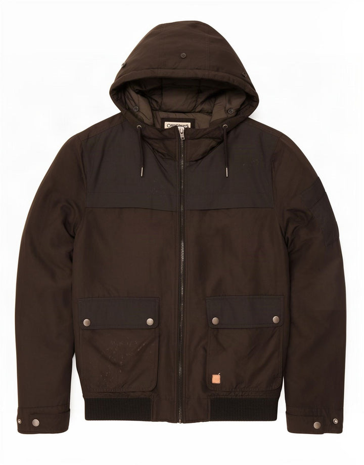 Jack & Jones jachetă bomber cu glugă pentru bărbați UK 40 Poliester negru mare