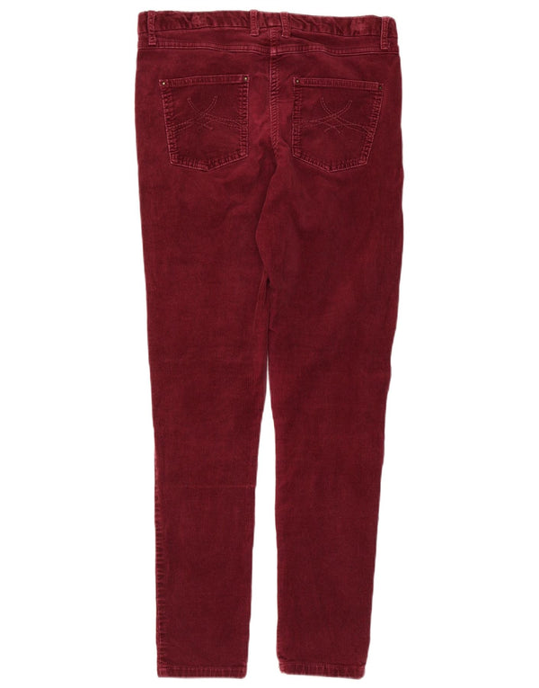 Pantaloni din velur pentru femei Marks & Spencer UK 10 Small W30 L28 Burgundy