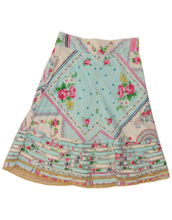 Fusta A-Line pentru femei Whistles UK 16 Large W34 Blue Floral