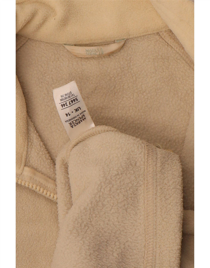 Jachetă fleece pentru femei Marks & Spencer UK 14 mare, bej, poliester