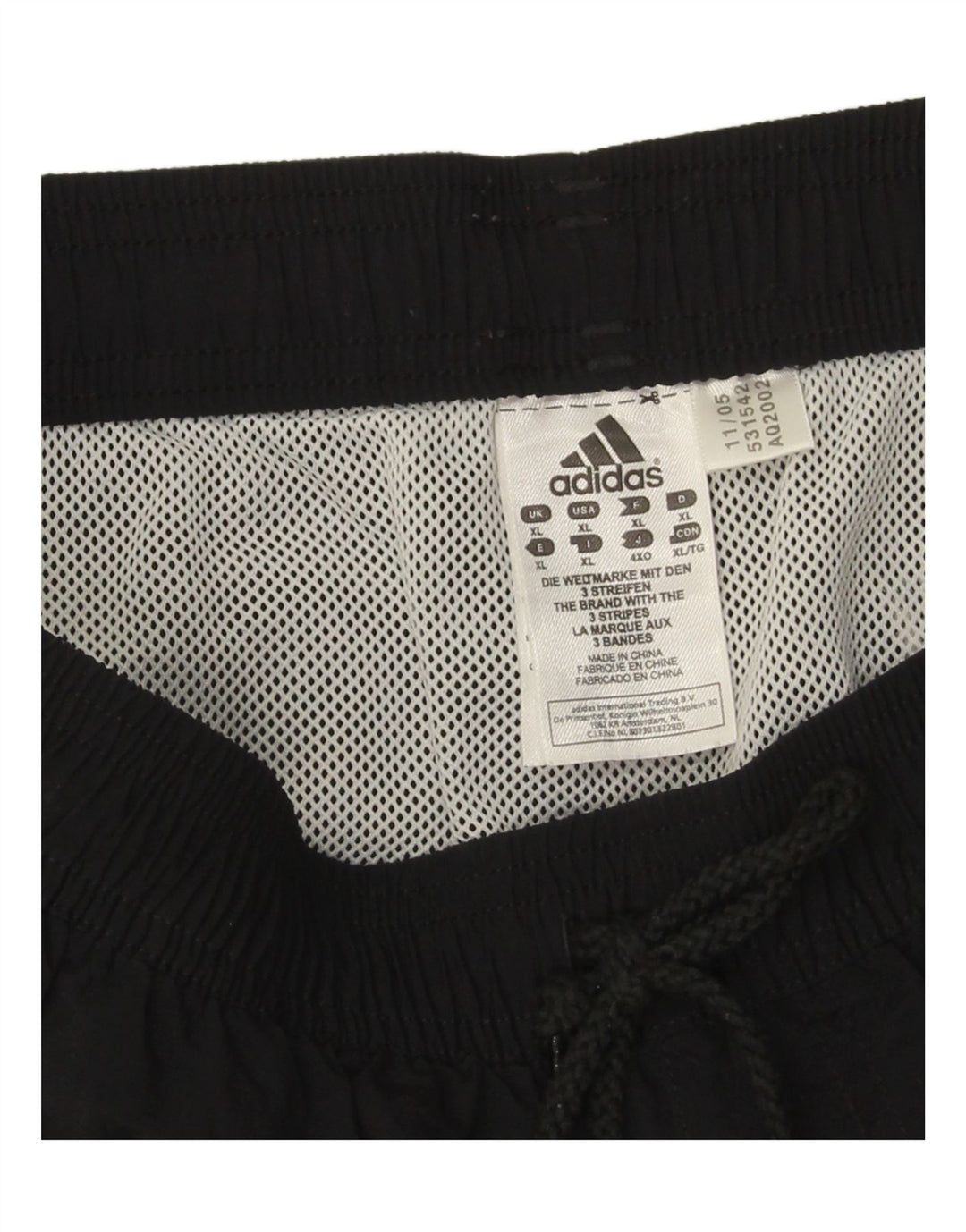 ADIDAS Mens Sport Shorts XL Black Nylon Vintage Adidas and Second-Hand Adidas from Messina Hembry 