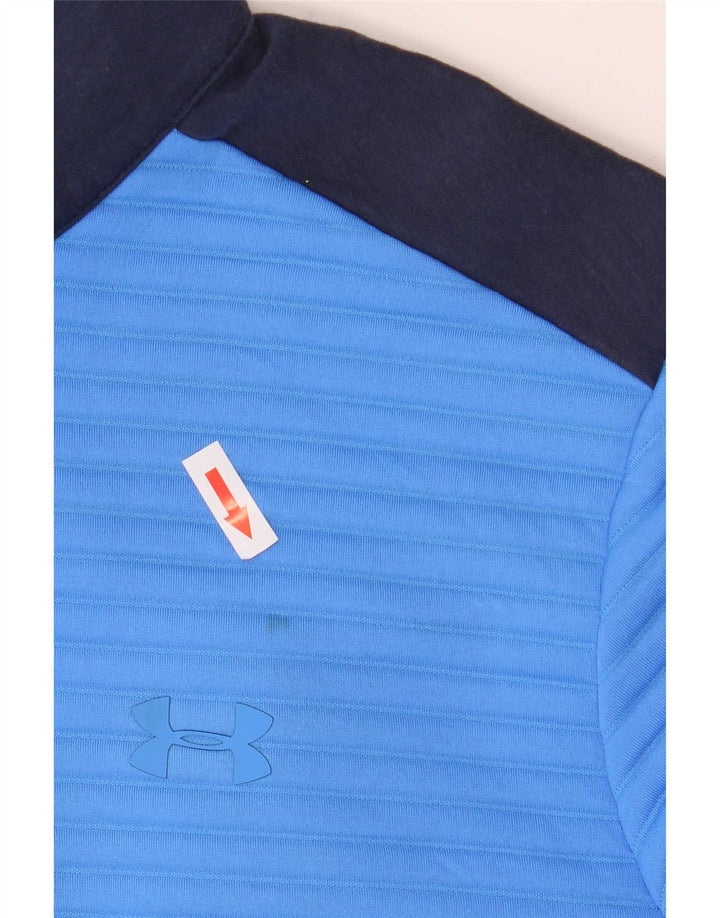 Top de trening Under Armour Cold Gear Pullover pentru bărbați, albastru mediu, color block