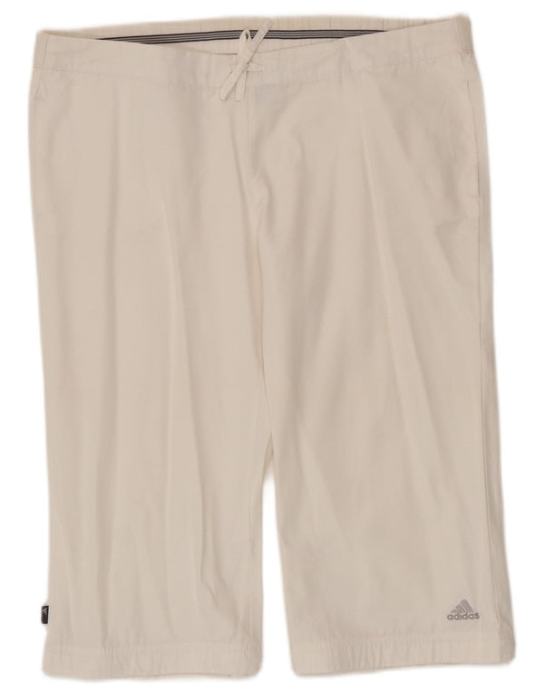 Bermude Adidas pentru femei UK 14 Large W36 Bumbac alb